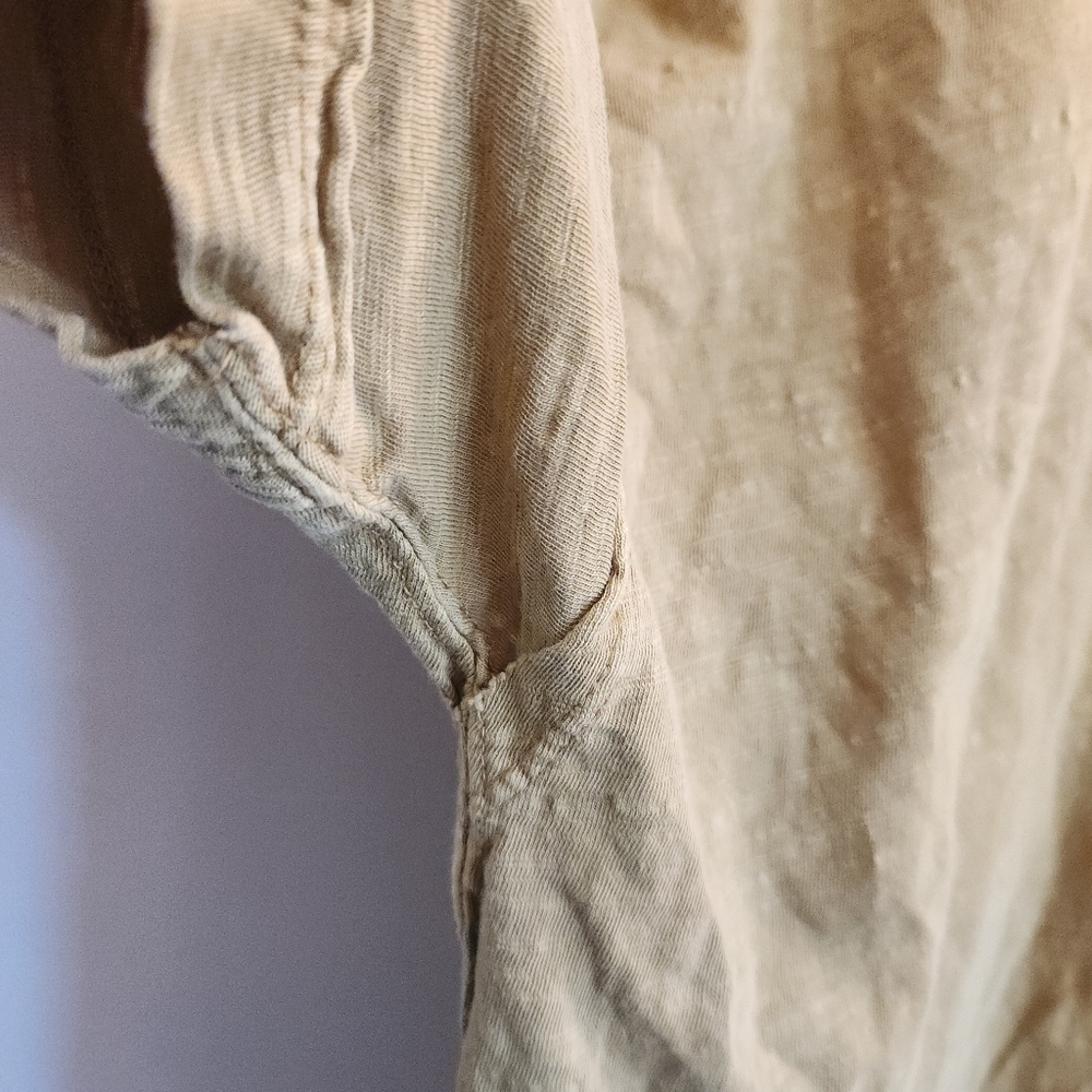 Pilcro Short-Sleeve Tee Raw Hems Mustard Yellow 100% Cotton Crew Neck X Small - Picture 4 of 8